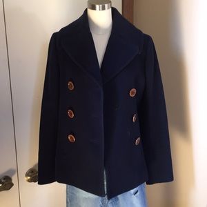 JCrew Double Breasted Size XS Navy Pea Coat